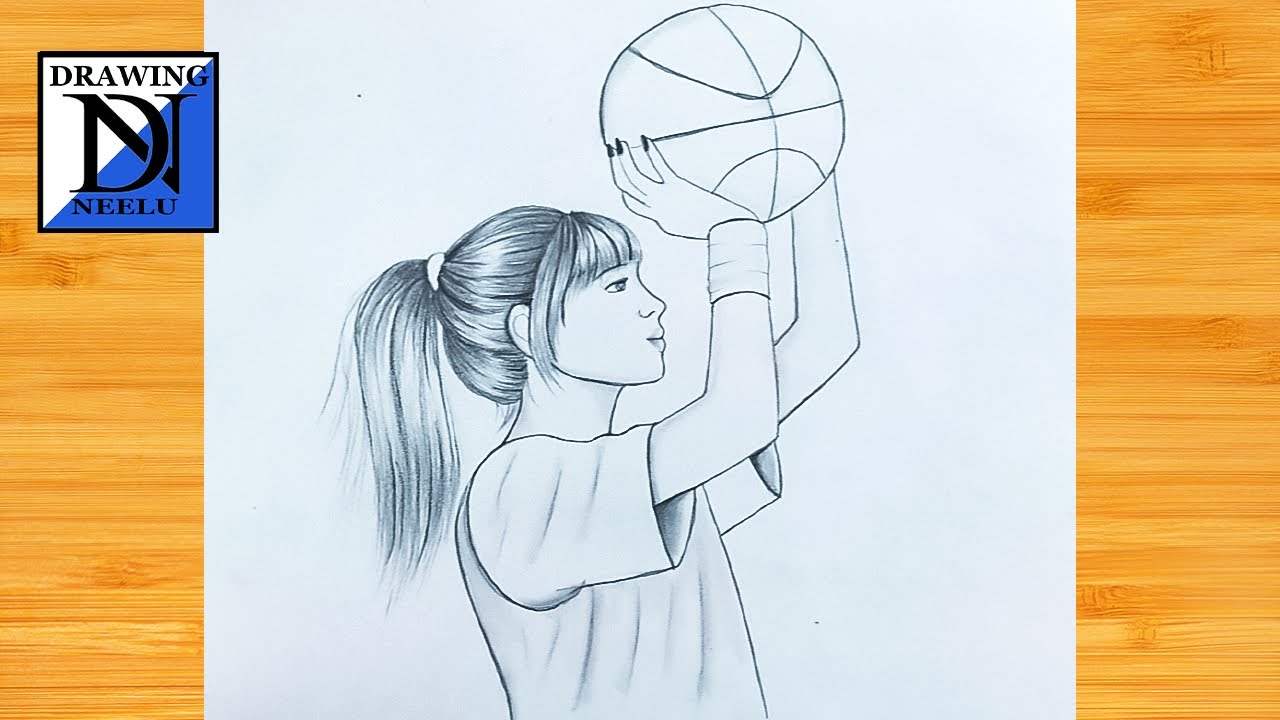 How to draw a girl playing volleyball | Easy sketches for beginners | simple Pencil drawing tutorial
