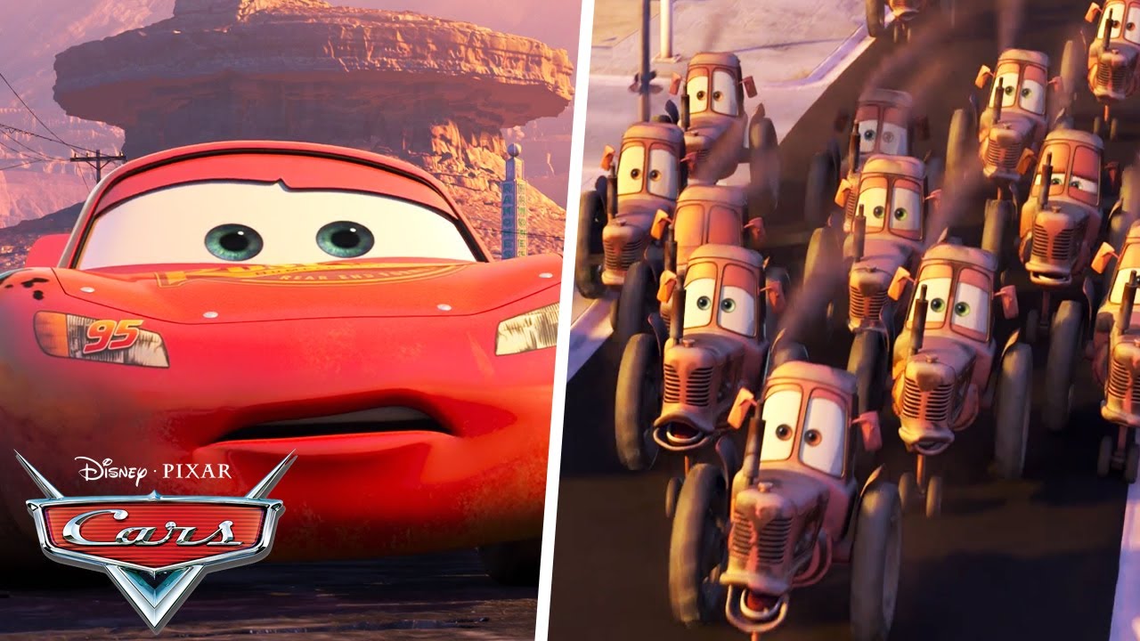 Mater Leads a Tractor Invasion to Radiator Springs | Pixar Cars | 