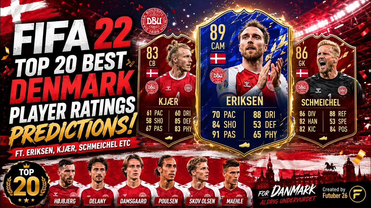 FIFA 22 | TOP 20 BEST DENMARK PLAYER RATINGS PREDICTIONS! FT ERIKSEN, KJAER, SCHMEICHEL ETC(FIFA 22)