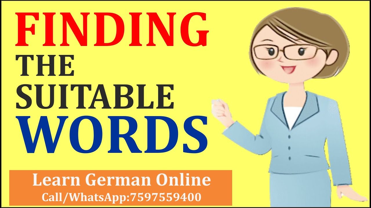 FINDING THE SUITABLE WORDS | German Grammar in Hindi |  German for Beginner A1 | Learn German