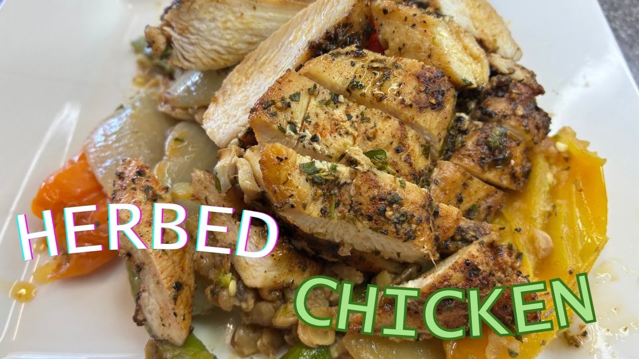 TRY THIS!!! HIGH PROTEIN HERBED CHICKEN, GREEN LENTILS & ROASTED VEGGIES!!!!!