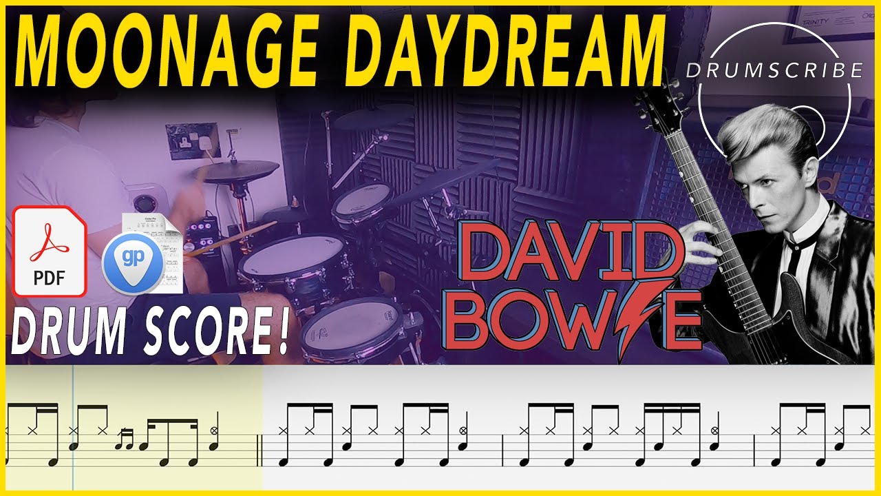 Moonage Daydream - David Bowie | DRUM SCORE Sheet Music | #150 DRUMSCRIBE