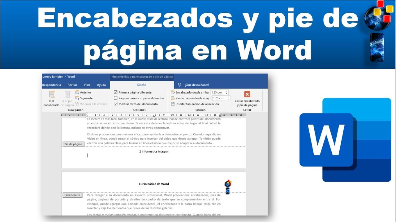 COMO INSERTAR ENCABEZADOS Y PIE DE PÁGINA EN WORD