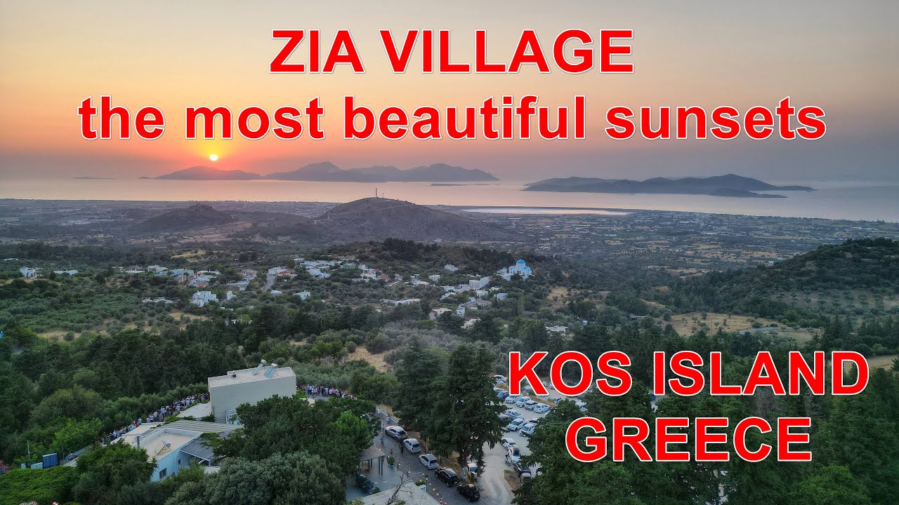 KOS Island - Greece - Zia Village with the most beautiful sunsets on Kos - 4K DRONE