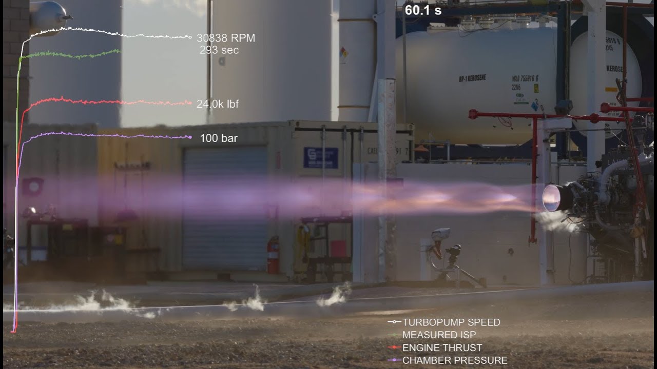 Launcher E-2 Test Fire (201 seconds) - Highest Performing LOX/Kerosene Rocket Engine in Small Launch