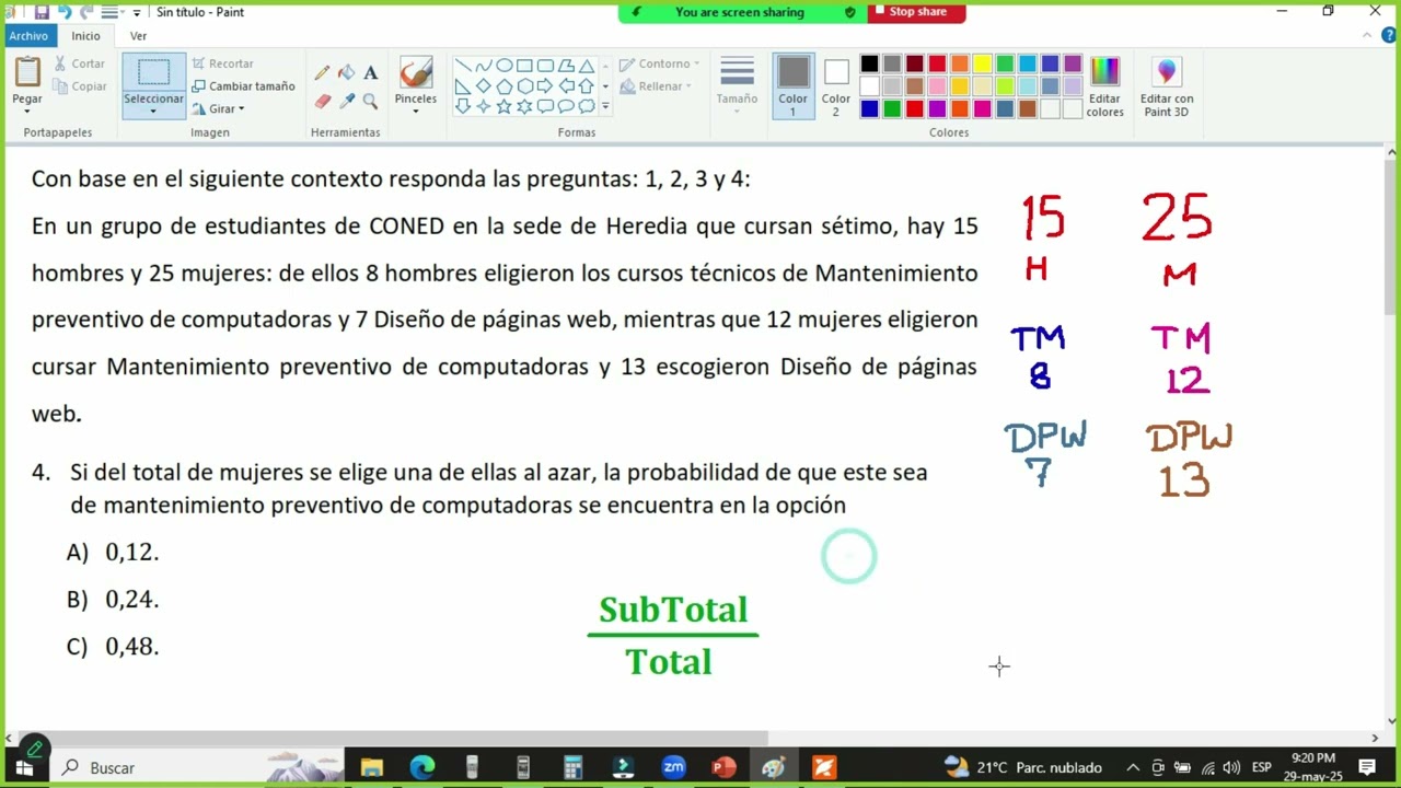 Raquel mate SR Probabilidad