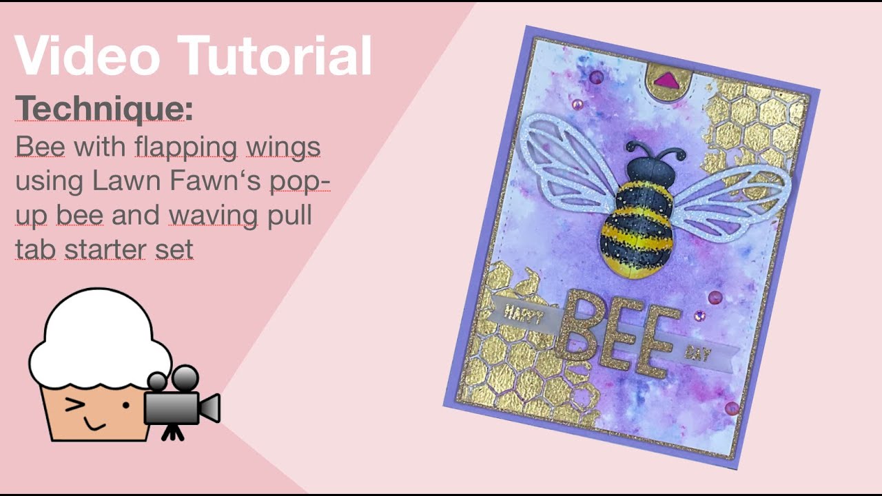 Flying bumblebee card (using Lawn Fawn dies)