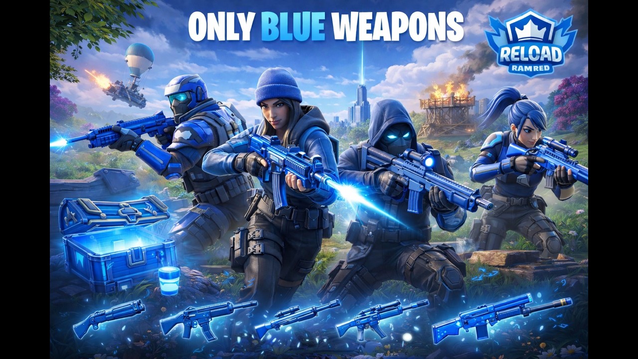 فورتنايت ولكن نلعب بأسلحة زرقاء فقط !!! #fortnite