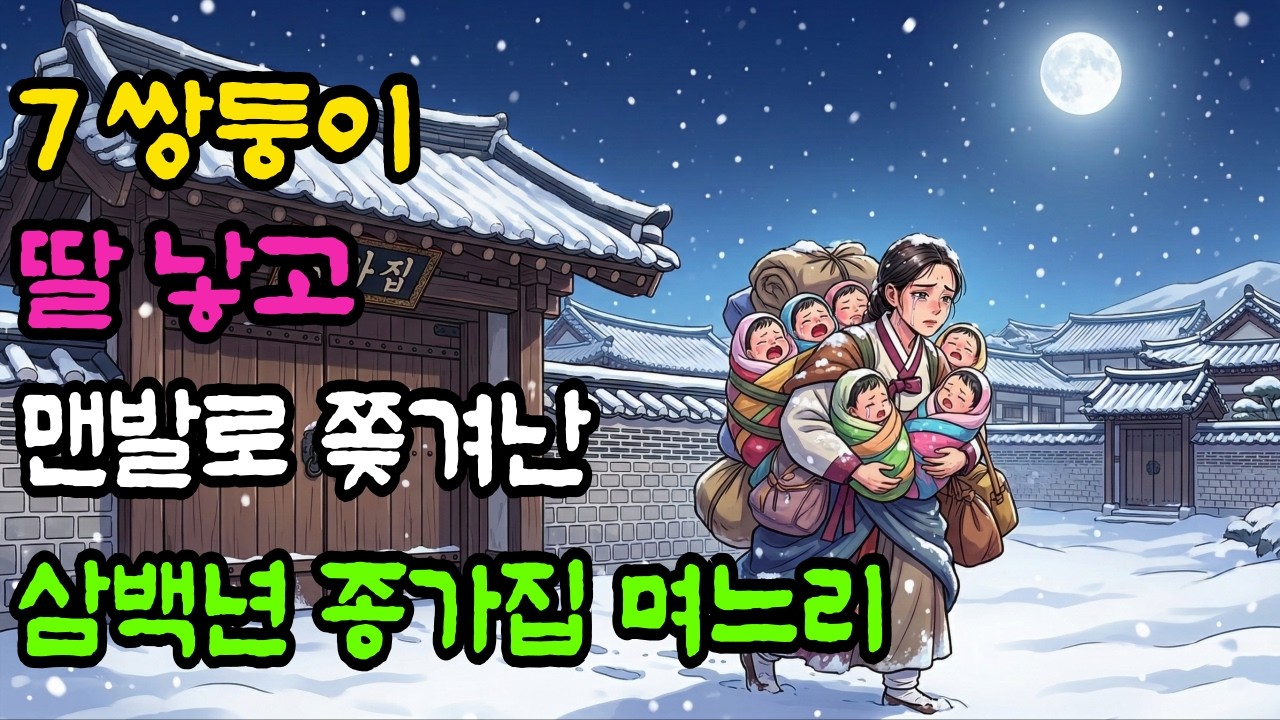 딸 쌍둥이 일곱 낳고 맨발로 내쫓긴 삼백년 종갓집 며느리...| 야담, 설화, 민담, 전설, 옛날이야기, 수면동화, 전래동화