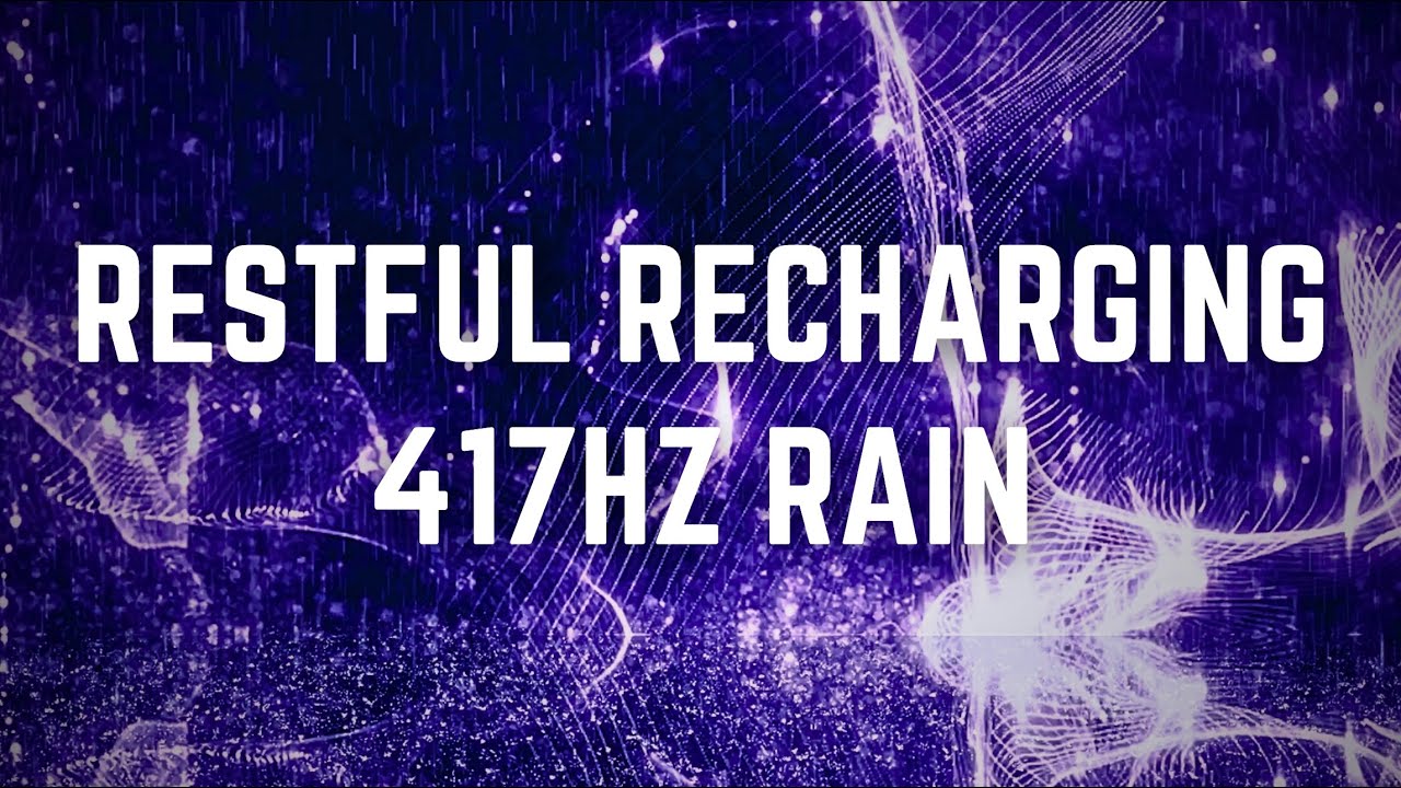 RESTFUL RECHARGING 417Hz RAIN | Black Screen | 12 Hours | No Midway Ads | Relax/ Sleep/ Calm Anxiety