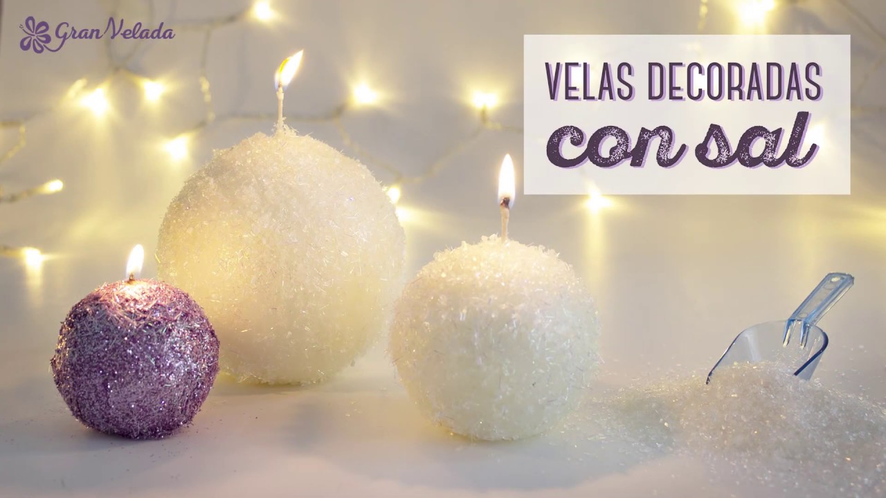 Velas decoradas con sal