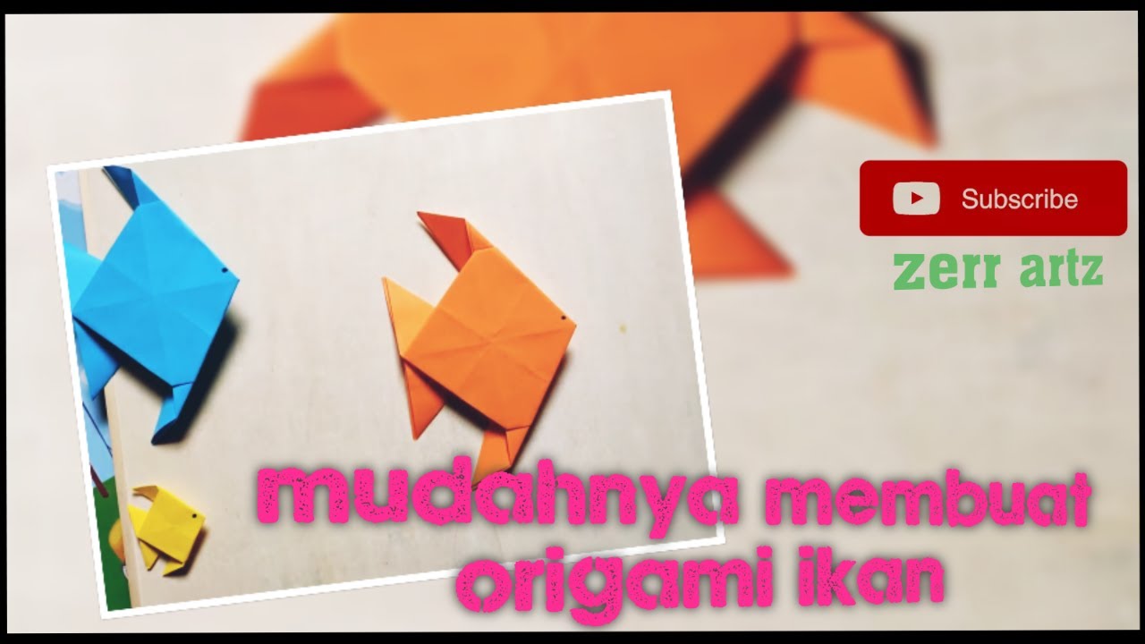 Origami Ikan | kertas A4 berwarna | Easy origami fish tutorial | A4 colour paper | easy art for kids
