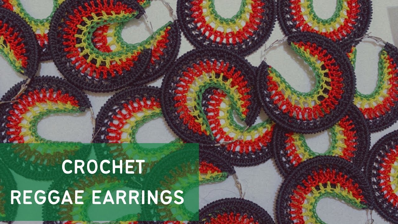 REGGAE EARRINGS |CROCHET REGGAE LOOPS|Easy Reggae loops|Crochet earrings tutorial |DIY Earrings