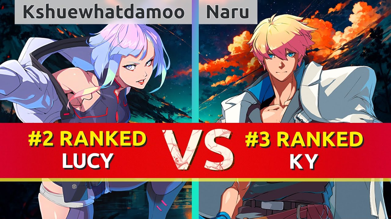 GGST ▰ Kshuewhatdamoo (#2 Ranked Lucy) vs Naru (#3 Ranked Ky). High Level Gameplay
