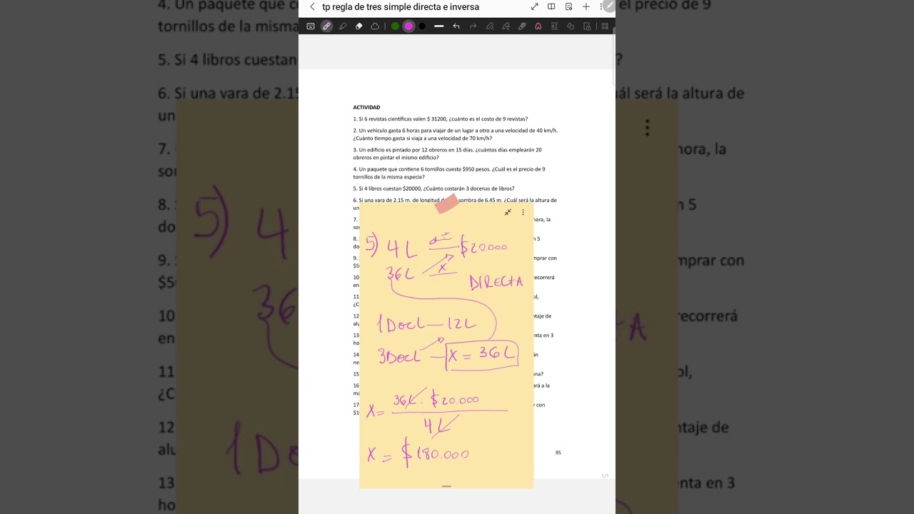 Ingreso a odontologia UNT. Ejercicios. Física TP 2: reglas de tres directa e inversa, porcentajes.
