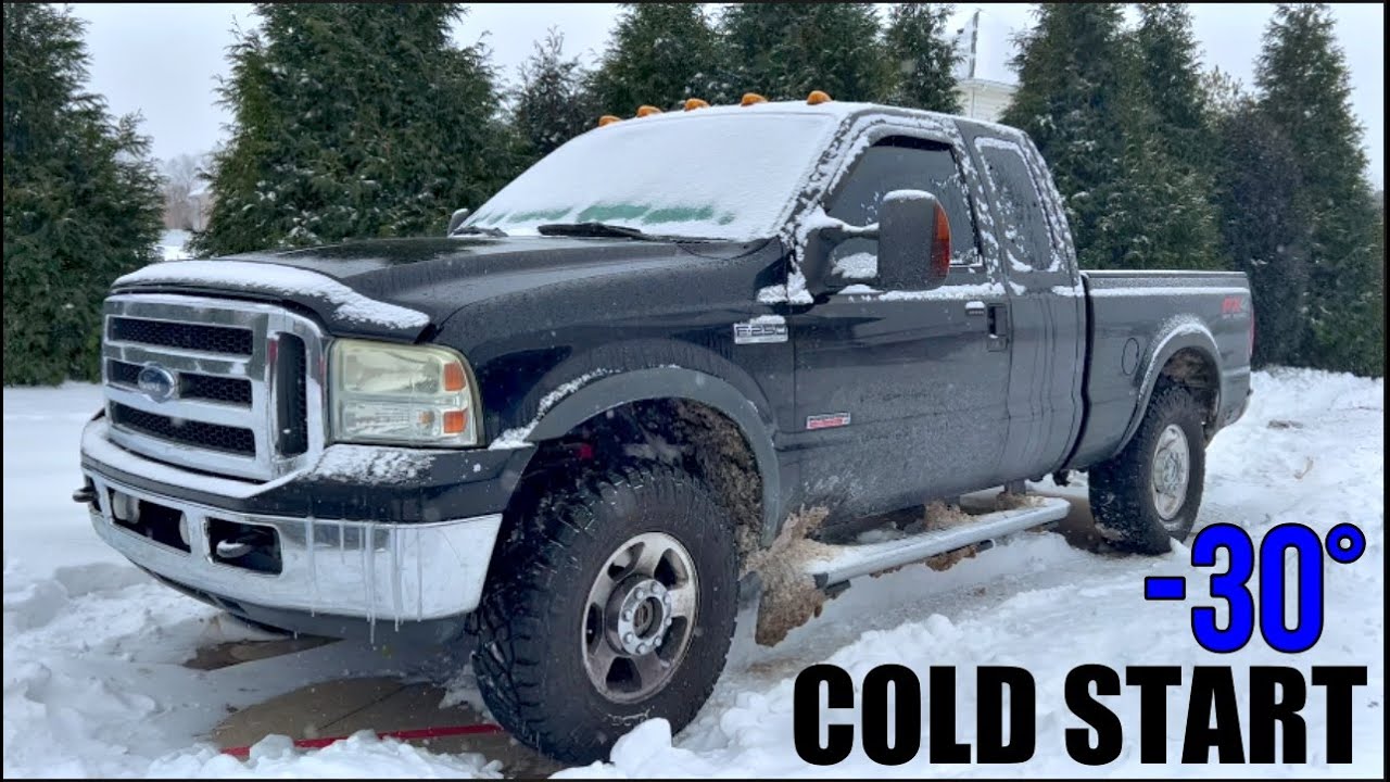 -30F 6.0 Powerstroke Cold Start *Straight Pipe*
