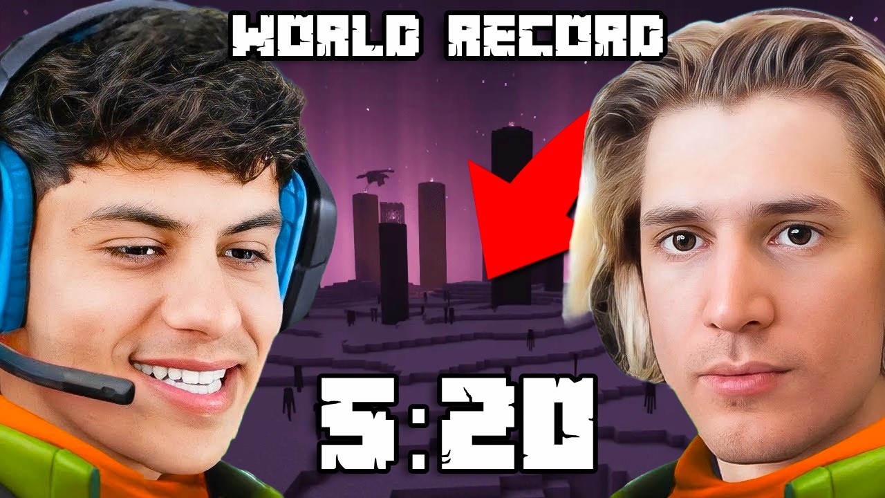 Stable Ronaldo Goes for WORLD RECORD SPEEDRUN in Minecraft (ft XQC)