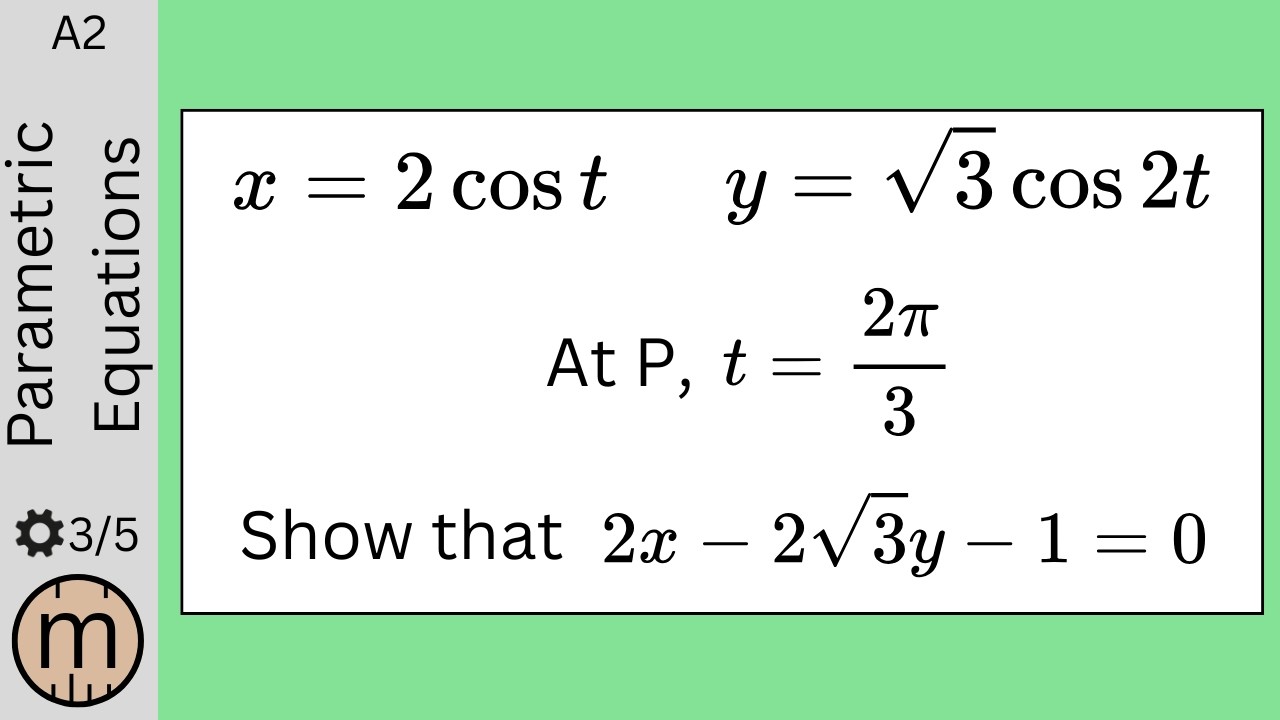 A Very Fun Parametric Equations Question (according to me!) [Edexcel]