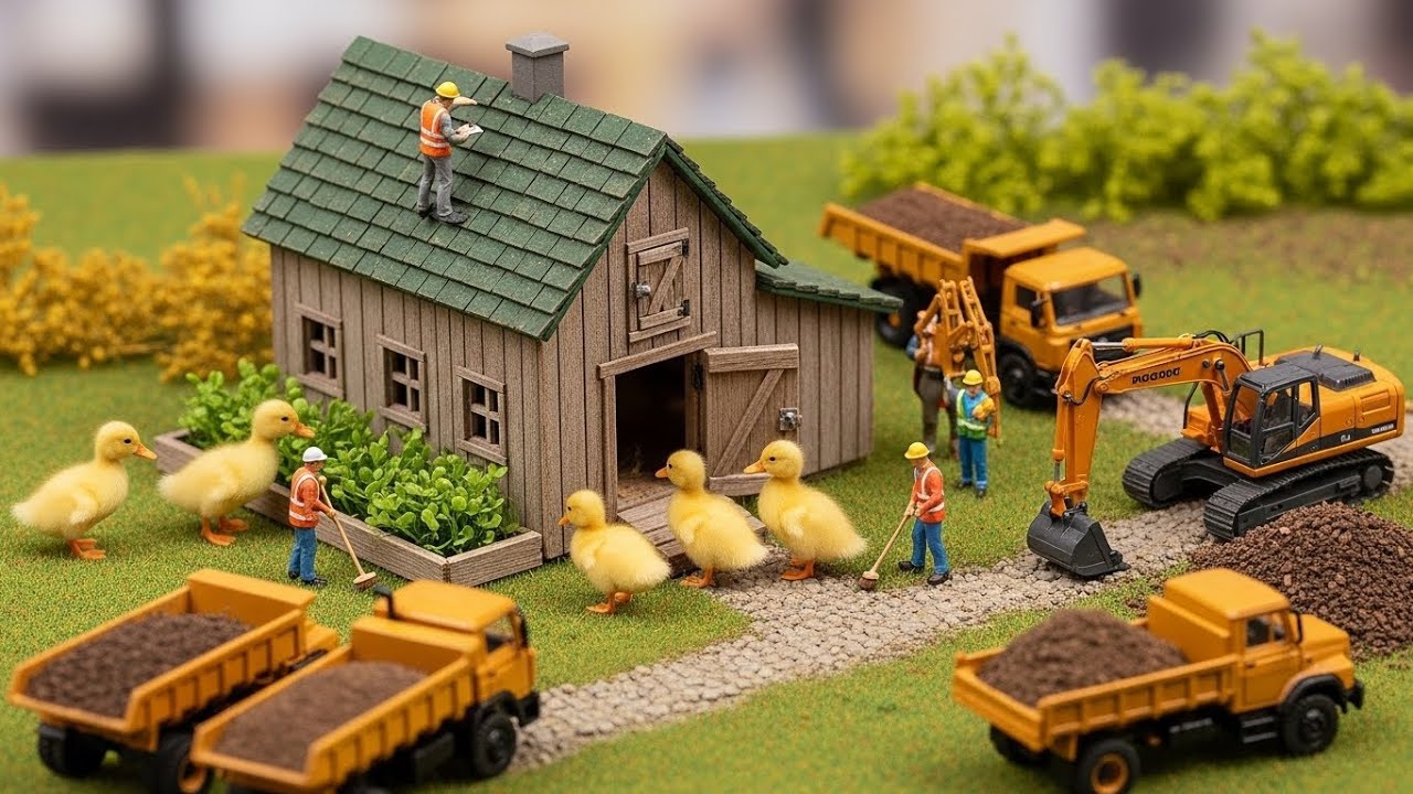 DIY Building Miniature Model of Duck Coop when Burned by a Plane Crash | Little Builder World