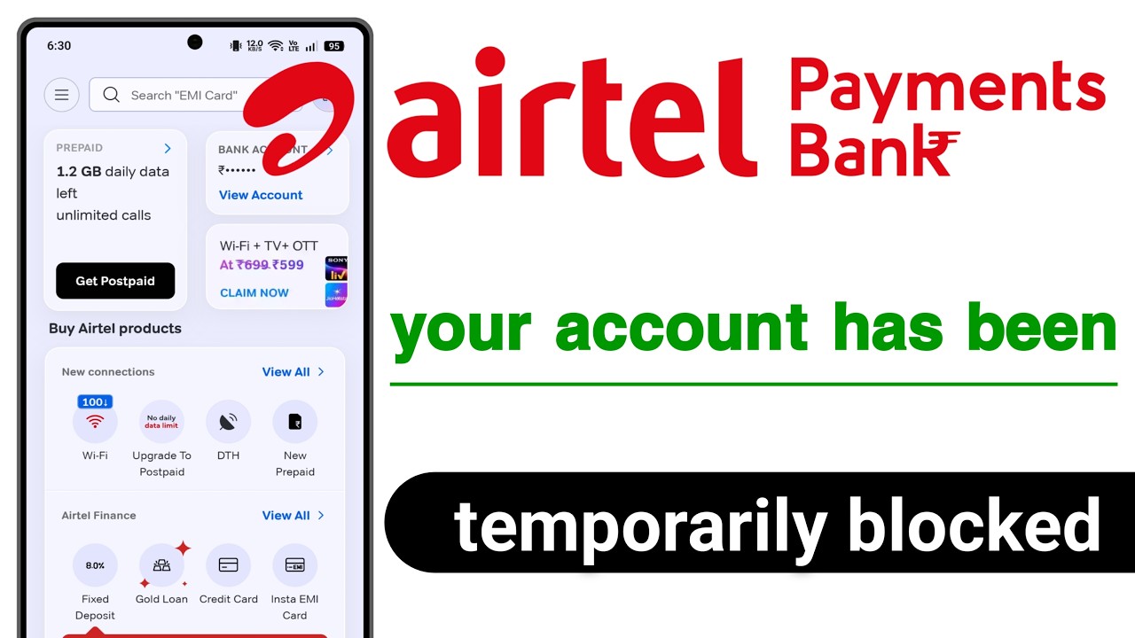 Airtel Payments Bank Your Account Has Been Temporarily Blocked Fixed