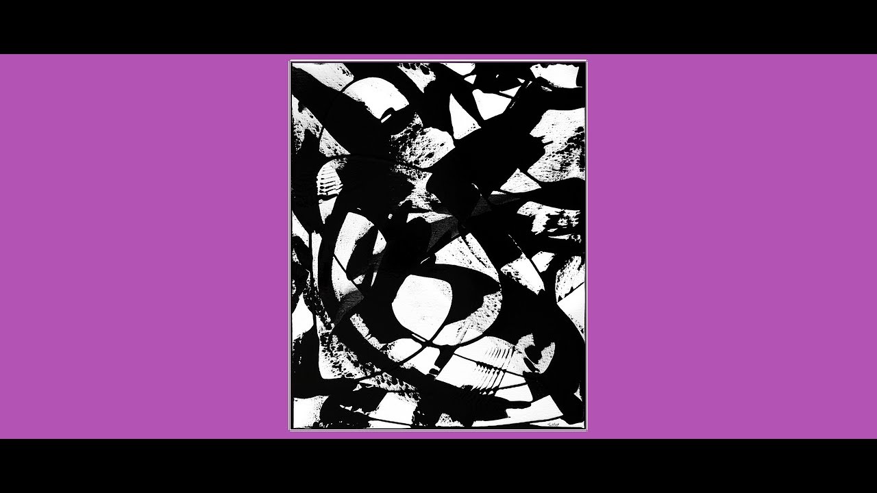 #8694 FUN, SHORT! Spatula Swipe Black & White Intuitive Abstract Contemporary Fluid Art.4.28.22