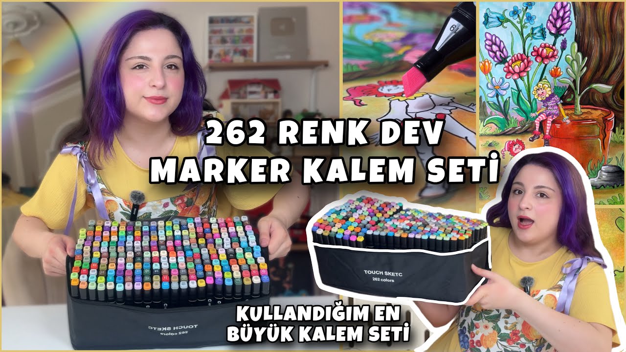 262 RENK DEV MARKER KALEM SETİ İNCELEMESİ | Marker hakkında bilgiler✨