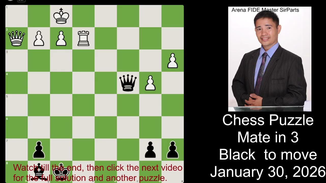 Mate in 3 | Can You Find the Winning Move? | Sir Parts Chess Puzzle No. 2 January 29, 2026