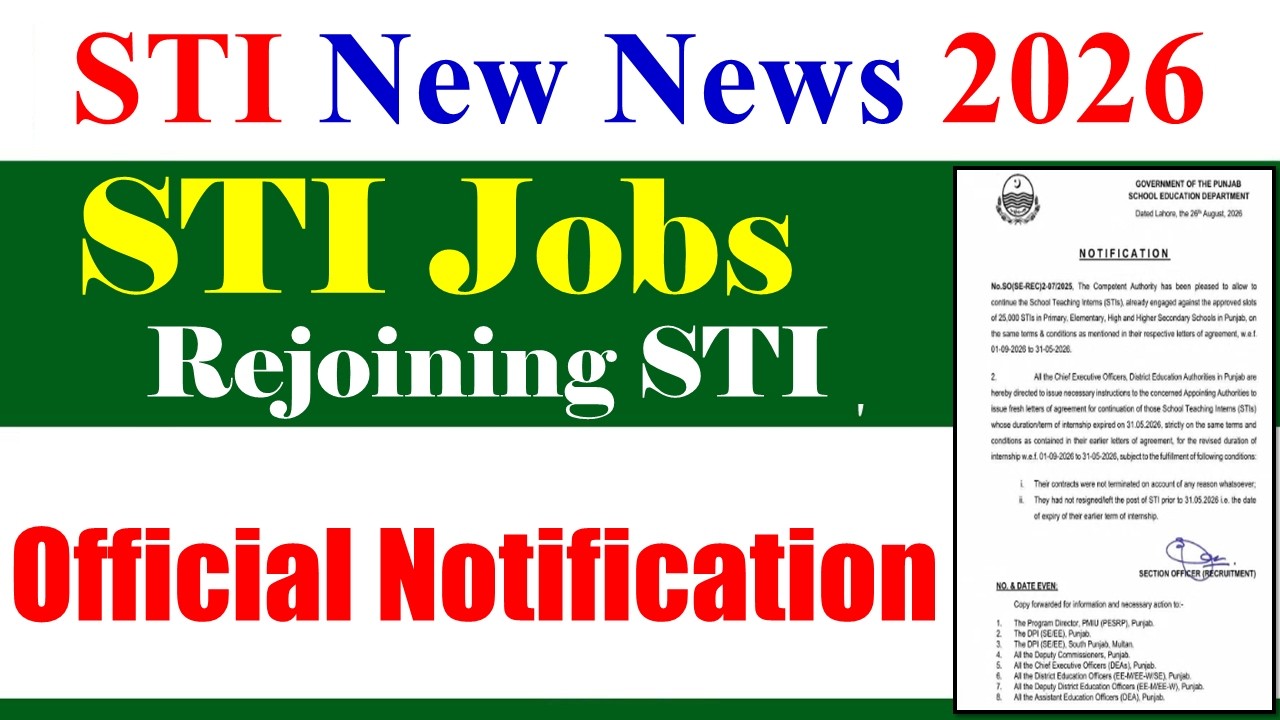 STI Phase 1 & 2 Official Update Joining 2026 | School Teaching Internees STI | STI Jobs Extension