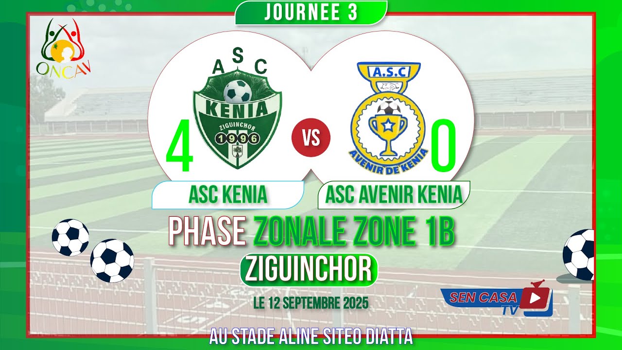 ZONE 1B ODCAV ZIG Démonstration de force  ASC KENIA s’impose largement 4buts à 0