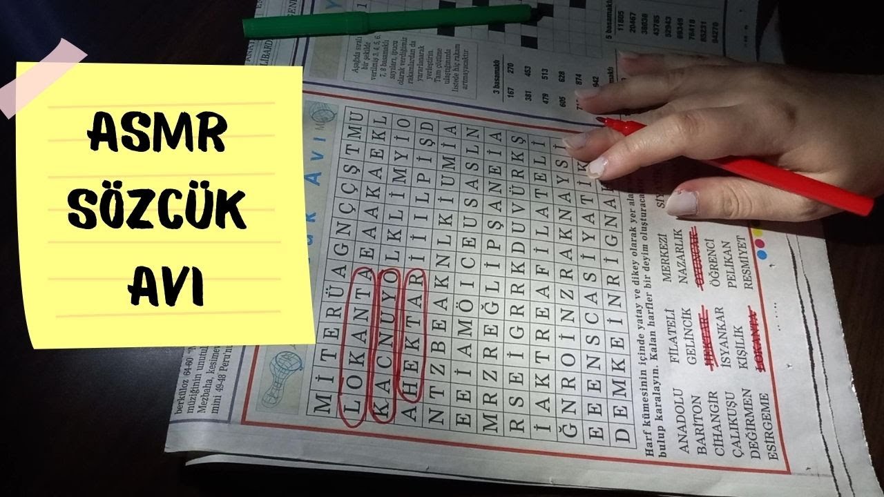ASMR Gazete Bulmaca Sözcük Avı | Puzzle Word Hunt | Kağıt Kalem