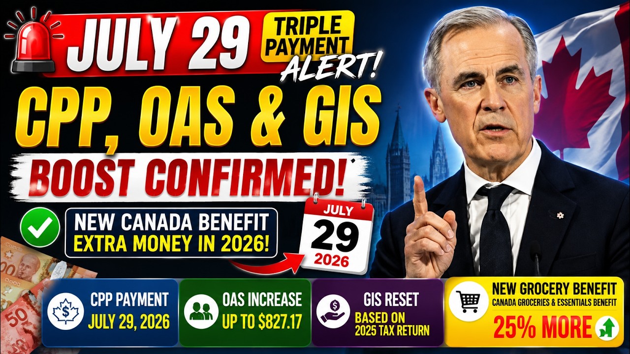 🚨💰 JULY 29 TRIPLE PAYMENT ALERT! New Canada Benefit, CPP, OAS & GIS Boost Confirmed 2026