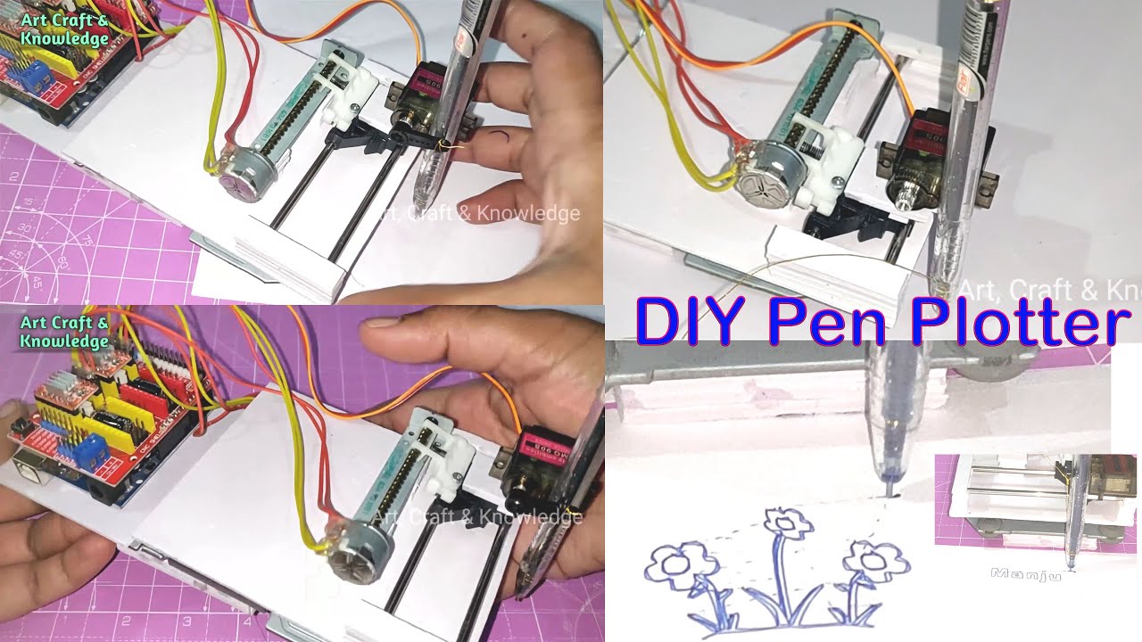 Arduino Project | DIY Pen plotter using old cd/dvd drives and Arduino Uno and CNC shield
