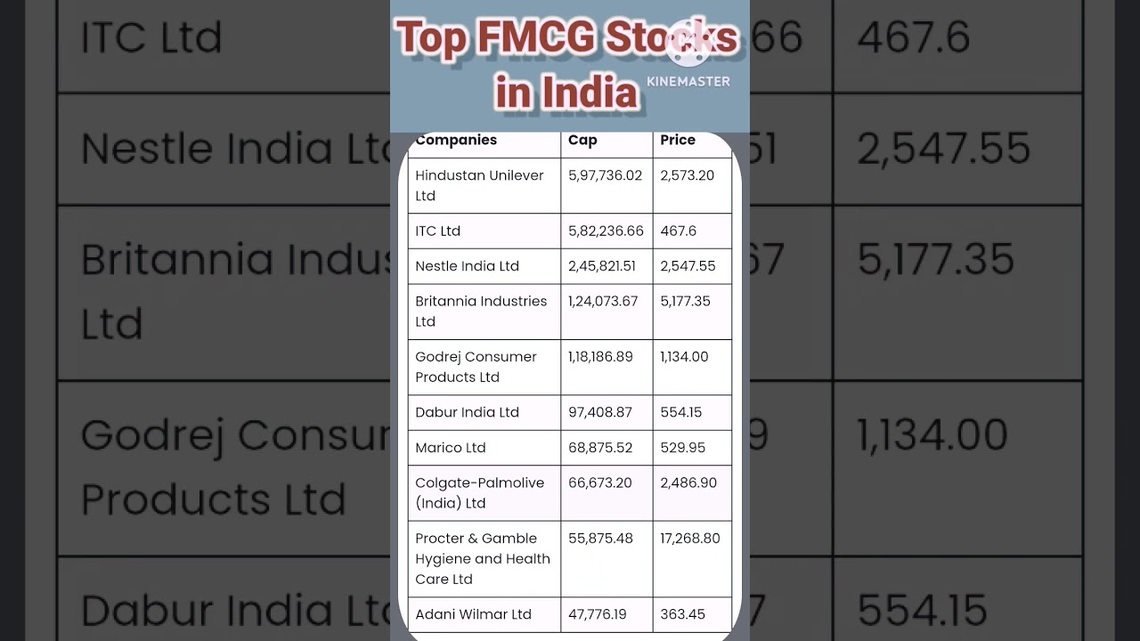 Top FMCG Stocks in India 2024 #stock