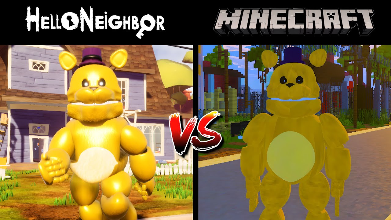 Fredbear in Hello Neighbor vs Fredbear in Minecraft – Full Comparison