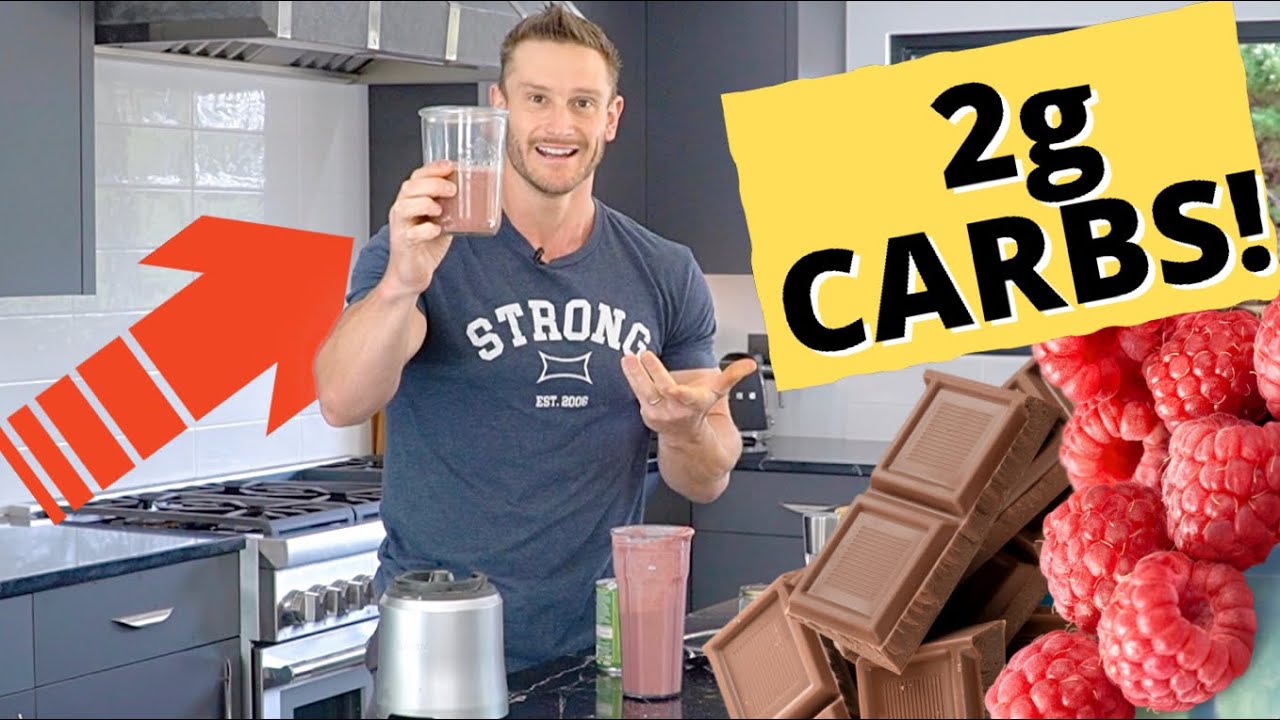 Chocolate Raspberry Keto Smoothie Recipe (2g Net Carbs per Serving!)