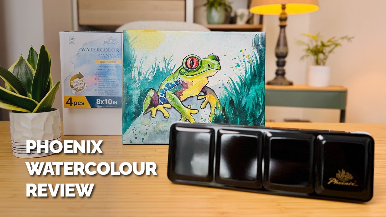 PHOENIX Professional Watercolor 24 Colours Set and Phoenix Watercolor Canvas - Review