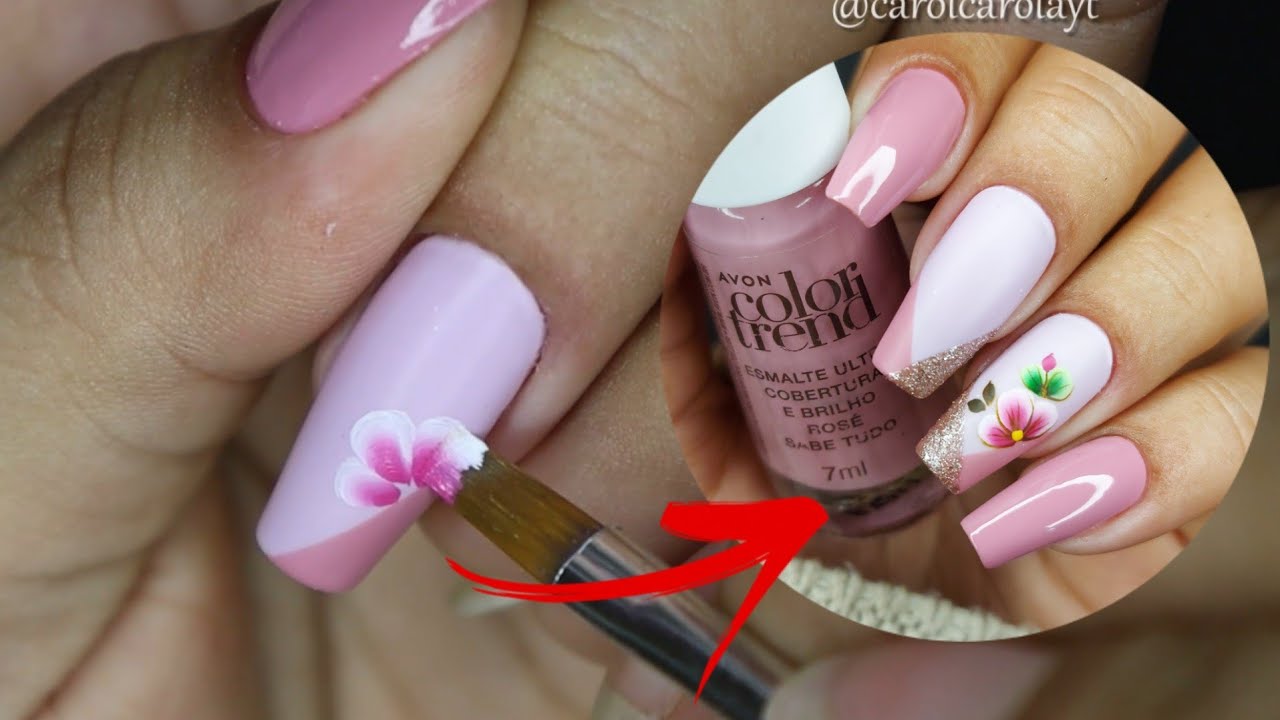 unhas decoradas passo a passo - flor muito fácil de fazer