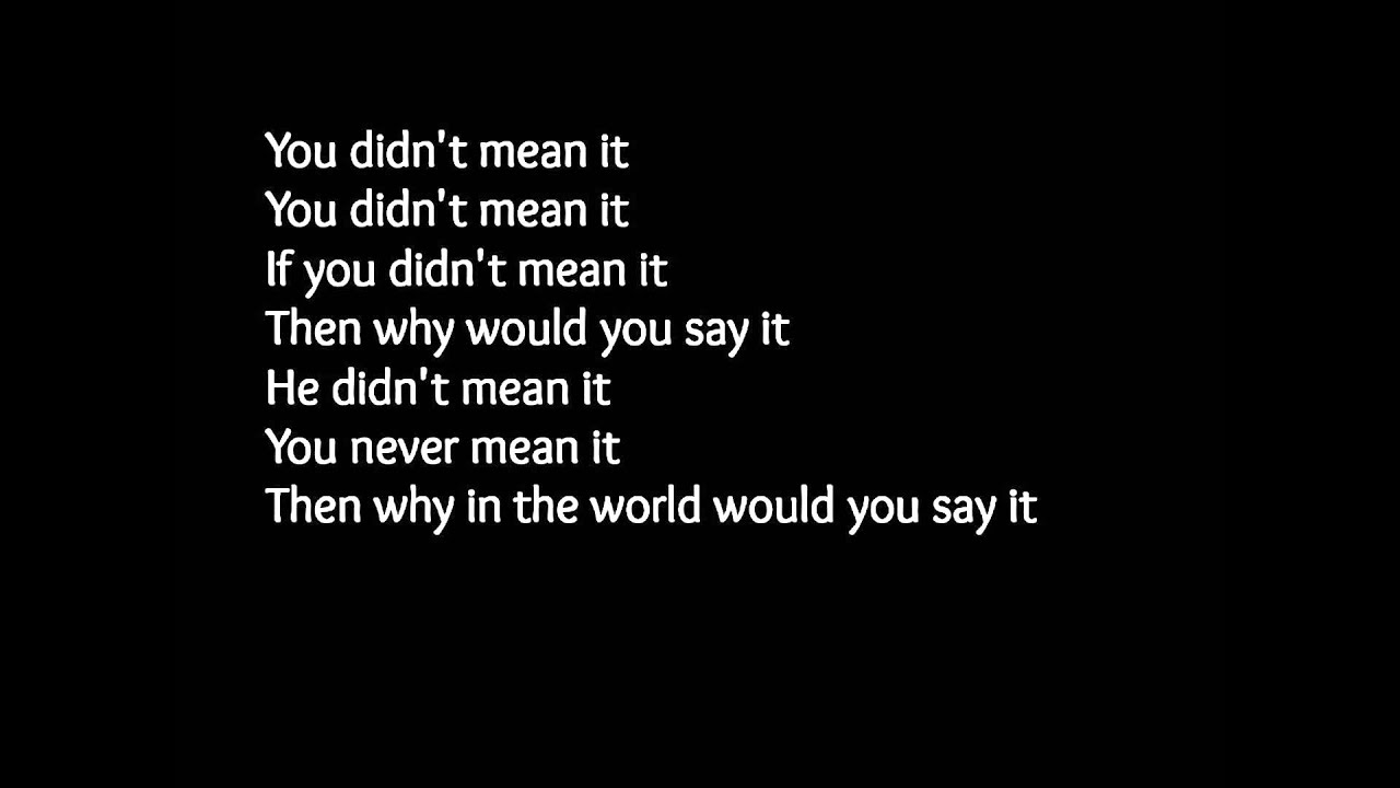 Jasmine Villegas - Didn't Mean It - Lyrics