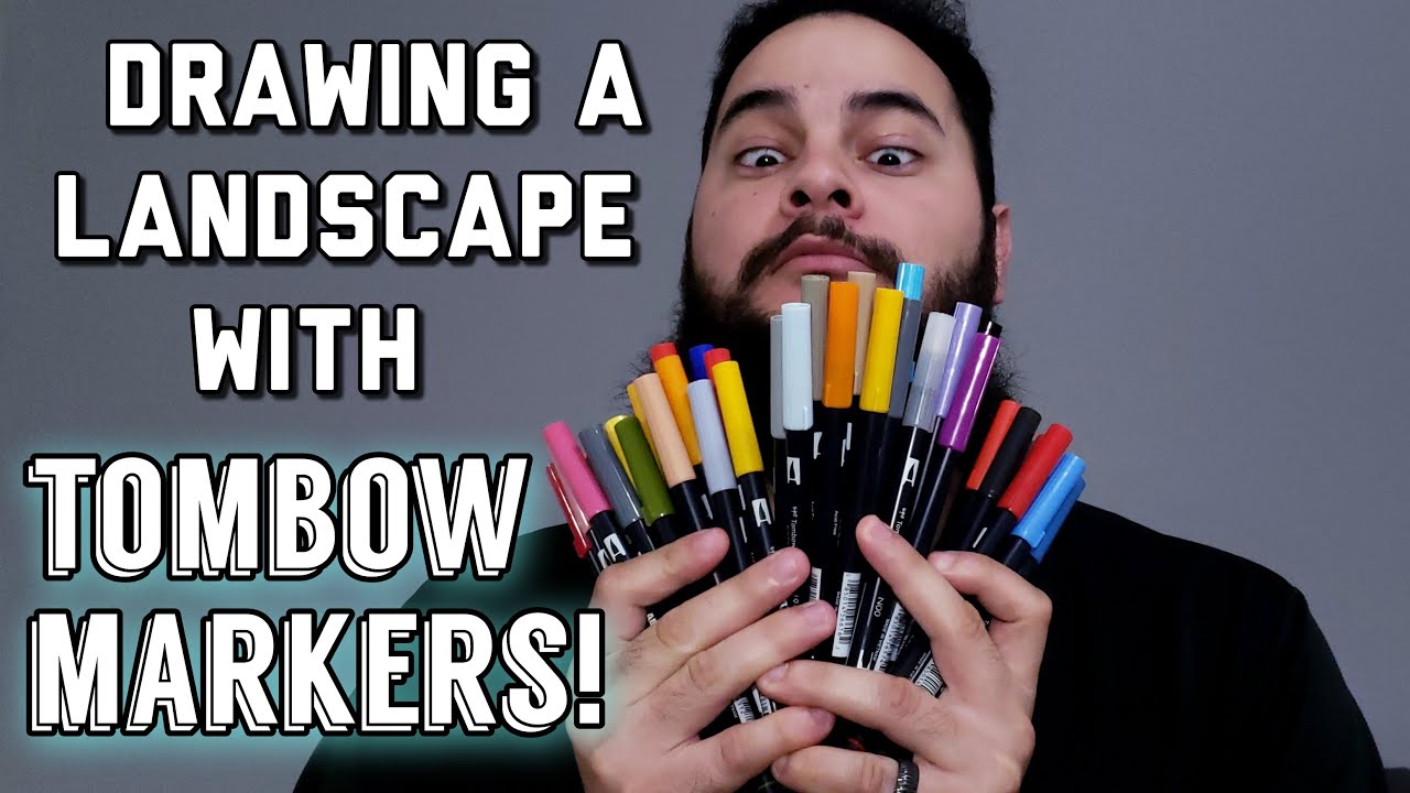 Drawing A Landscape With Tombow Markers!