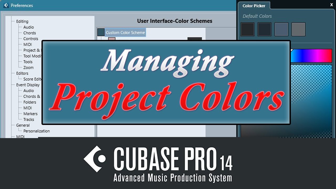 Managing Project Colors in Cubase Pro 14
