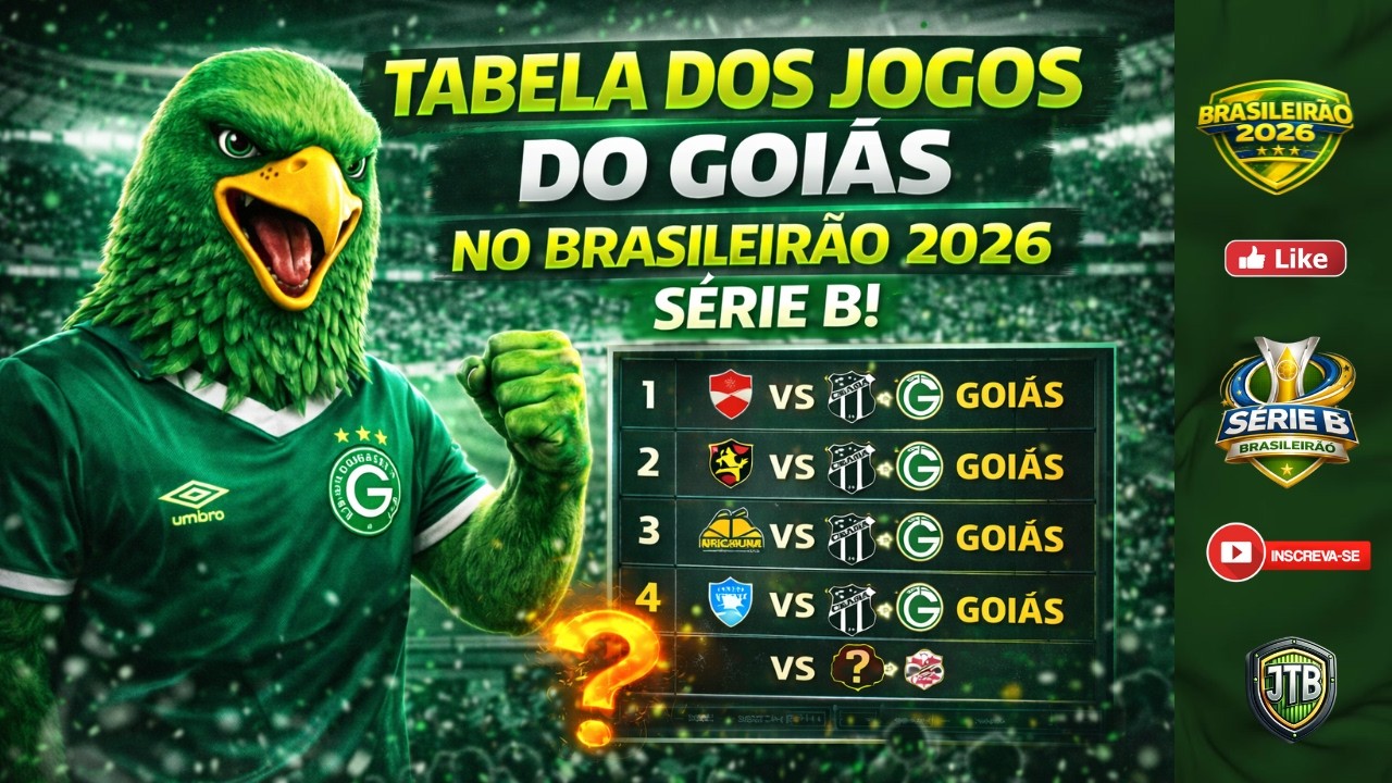 🔥 TABELA COMPLETA DO GOI&Aacute;S NA S&Eacute;RIE B 2026! TODOS OS JOGOS DO VERD&Atilde;O NO BRASILEIR&Atilde;O 🟢🦜