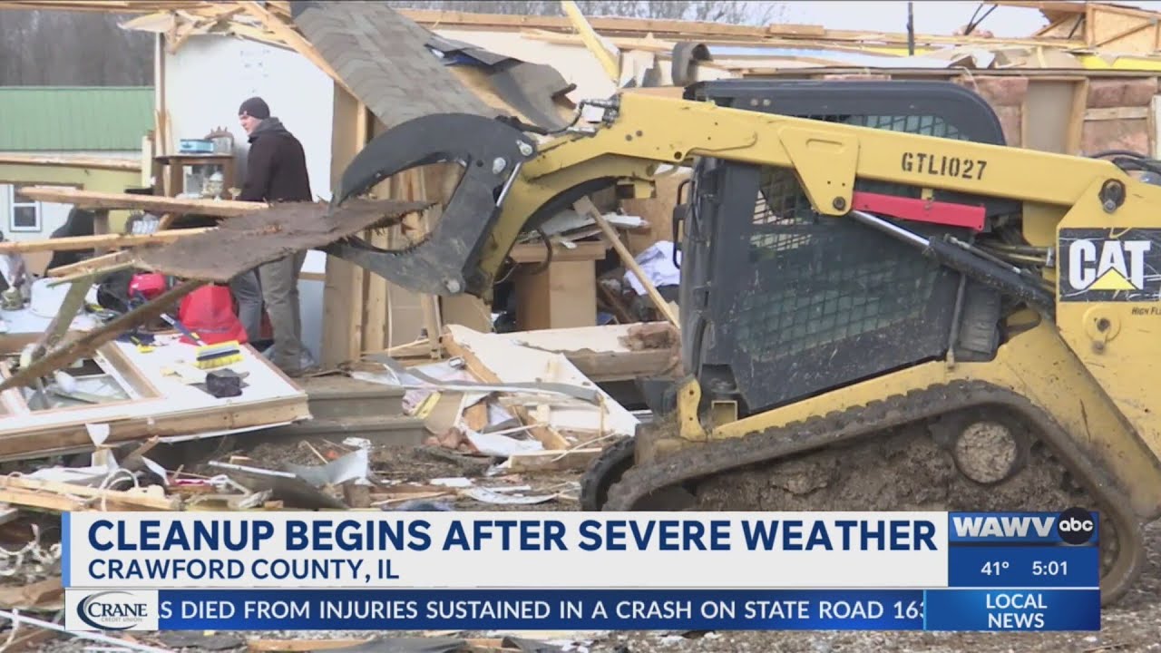 Cleanup process begins after severe weather in Crawford County