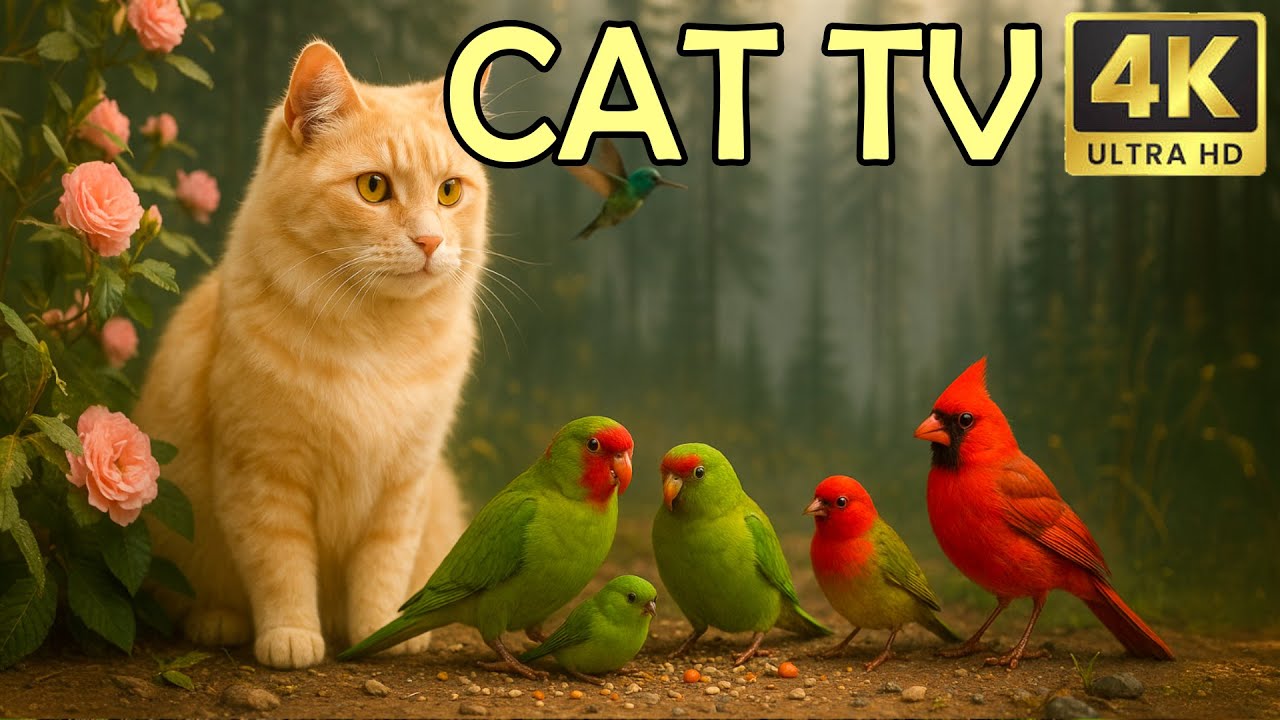 Cat TV for Cats to Watch | Must-See 4K Birds & Soothing Sounds for Feline Calm 😺
