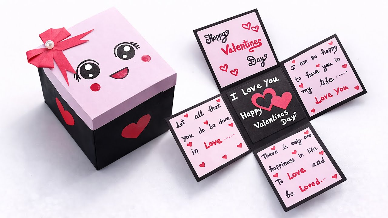 Cute Valentine Explosion Box ❤️ | DIY Surprise Gift Box | Handmade Love Gift