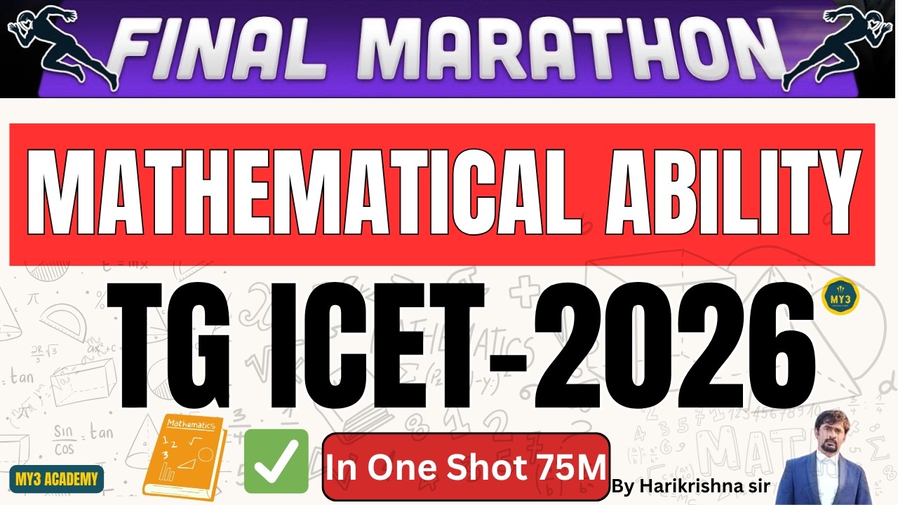 TG ICET-2026 Exam Preparation | Mathematical Ability Marathon |🔥 | ICET Series #1million  #icet2026