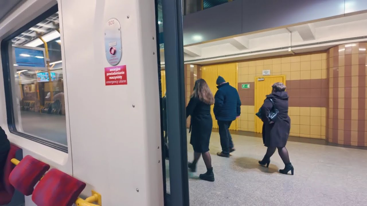 Poland, Warsaw, Metro ride from Centrum to Politechnika