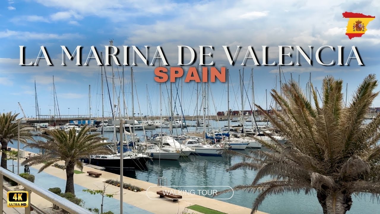 La Marina de Valencia, Spain Walking Tour 4K