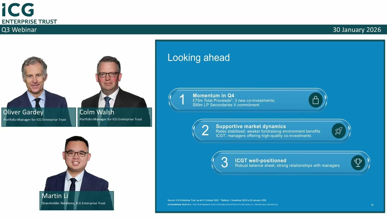 ICG Enterprise Trust Q3 Webinar: Results to 31 October 2025