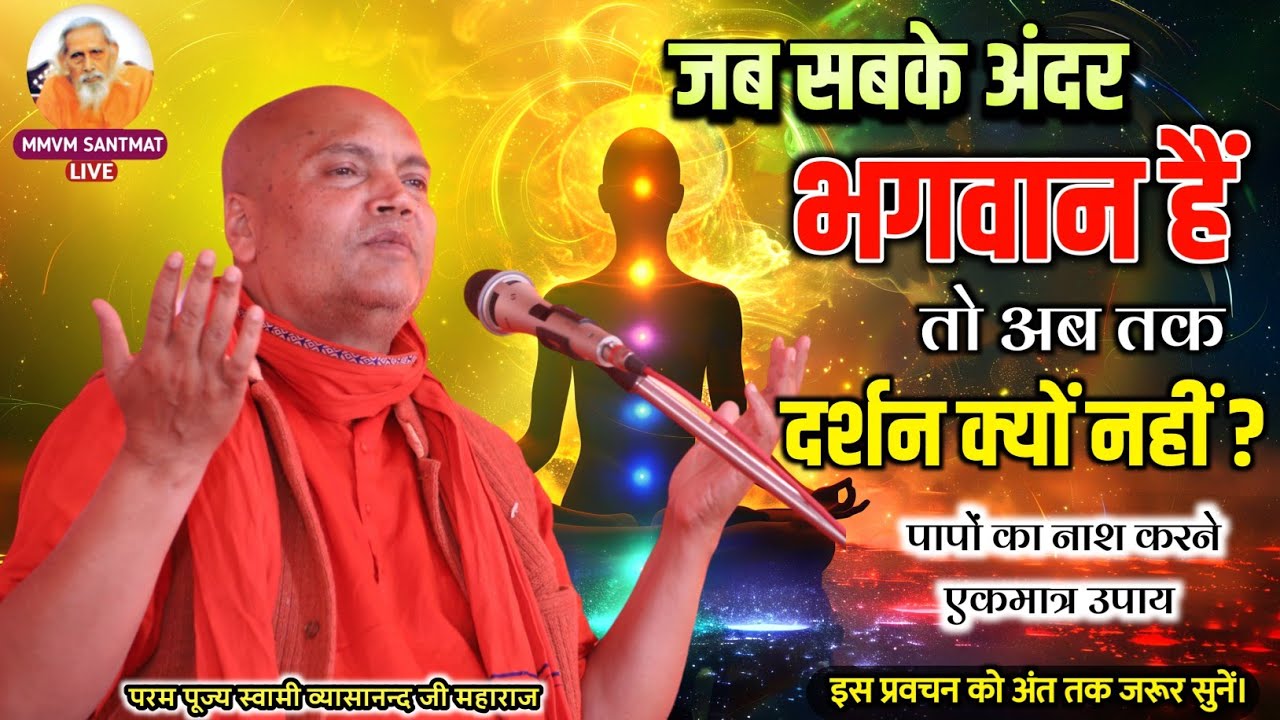 जब सबके अंदर भगवान हैं तो अबतक दर्शन क्यों नहीं? पापों का नाश कैसे करें? स्वामी व्यासानन्द जी महाराज