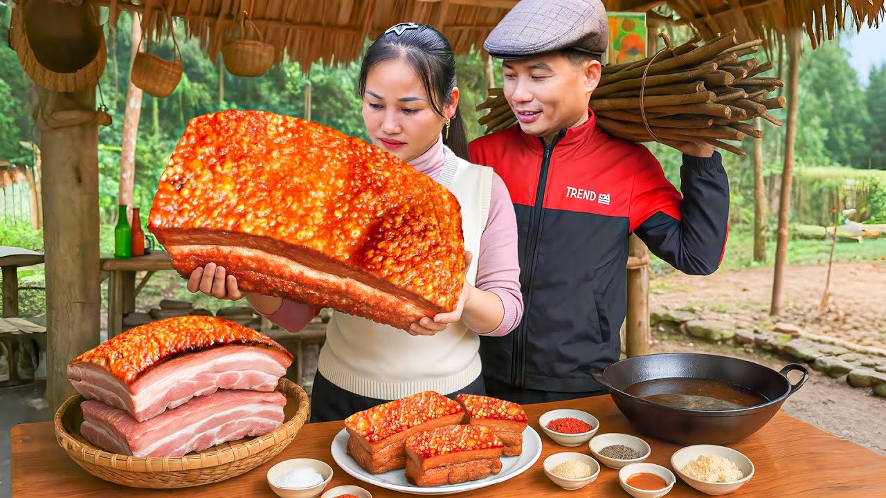 How to Make Crispy Pork Belly & Delicious Vermicelli Noodles Salad with Husband, Enjoy with Family